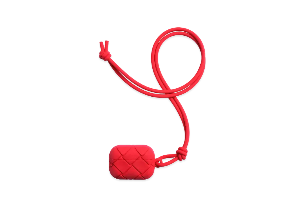 Bottega Veneta Intrecciato Rubber Silicon Airpods Pro Case "Fire Work"