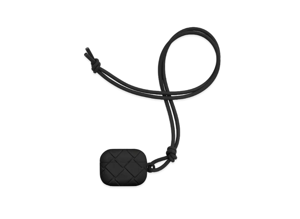 Bottega Veneta Intrecciato Rubber Silicon Airpods Pro Case "Black"