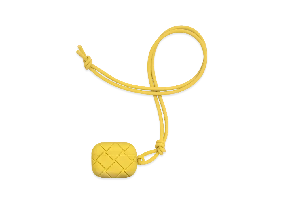 Bottega Veneta Intrecciato Rubber Silicon Airpods Pro Case "Mirabelle"