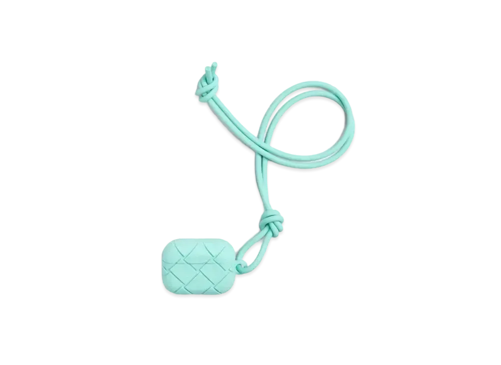 Bottega Veneta Intrecciato Rubber Silicon Airpods Pro Case "Celadon"