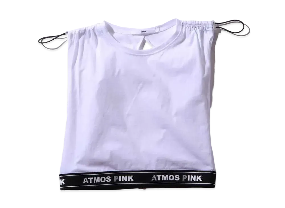 atmos pink Back Twist Sleeveless Tops "White"
