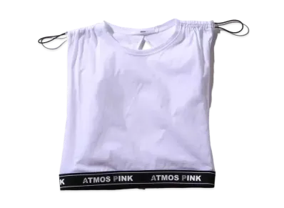 atmos pink Back Twist Sleeveless Tops "White"