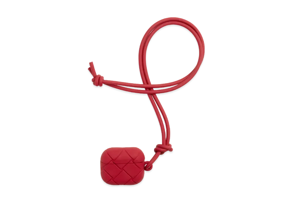Bottega Veneta Intrecciato Rubber Silicon AirPods Case "Apple Candy"