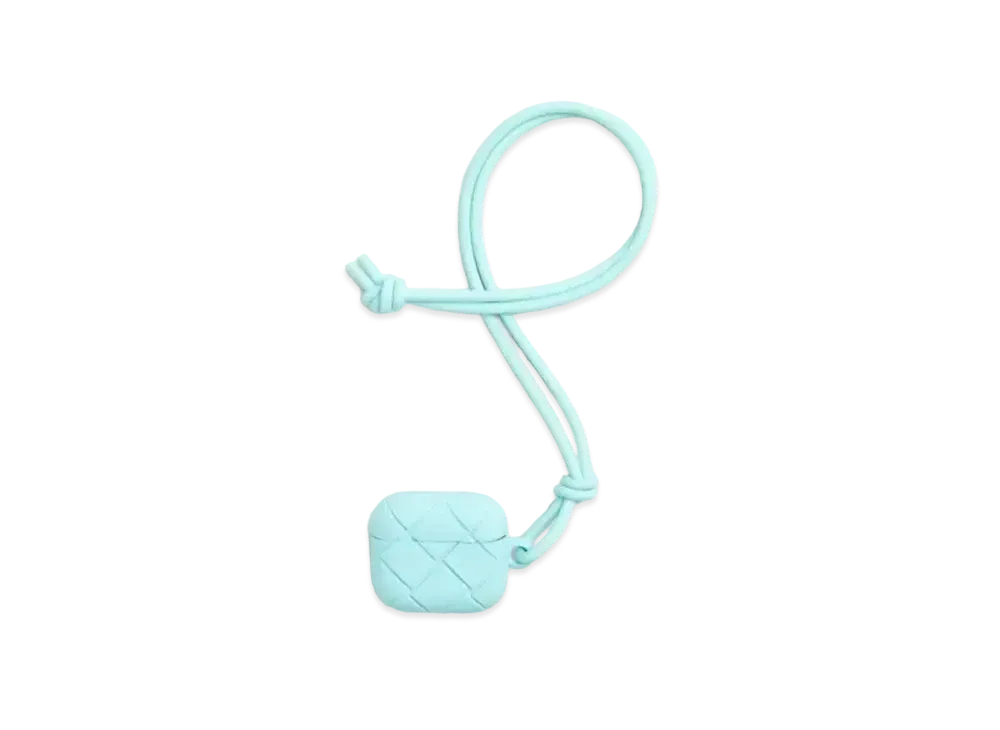 Bottega Veneta Intrecciato Rubber Silicon AirPods Case "Pale Blue"