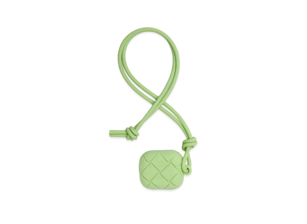 Bottega Veneta Intrecciato Rubber Silicon AirPods Case "Pistachio"