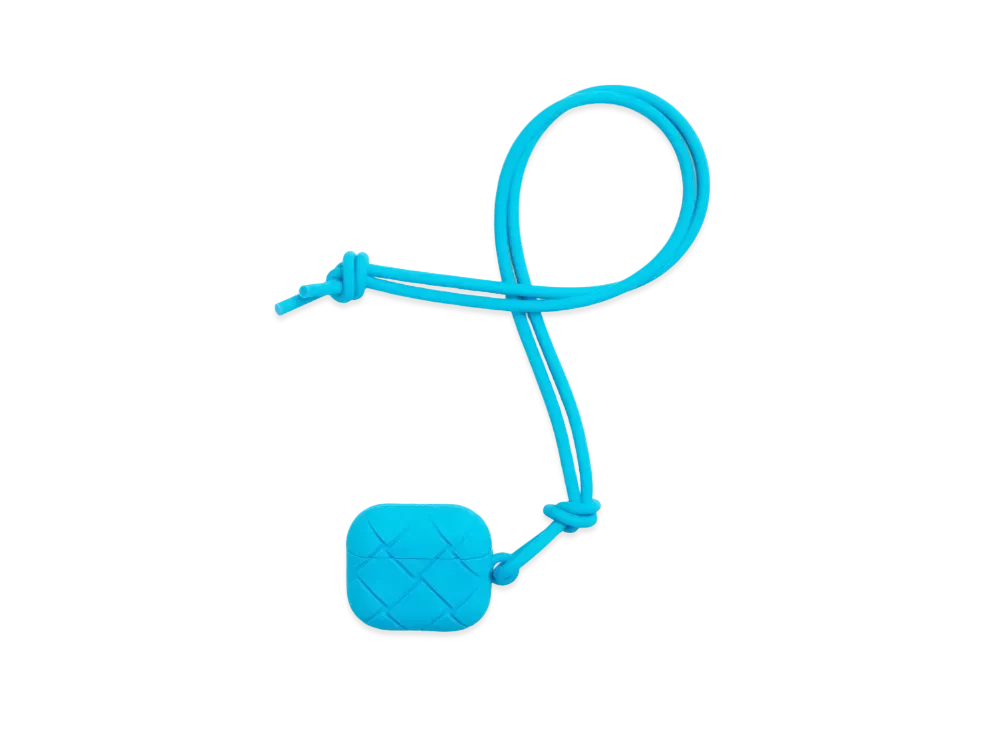 Bottega Veneta Intrecciato Rubber Silicon AirPods Case "Pool"
