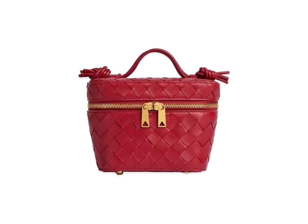 Bottega Veneta Intrecciato Mini Vanity Case "Apple Candy"