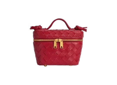 Bottega Veneta Intrecciato Mini Vanity Case "Apple Candy"