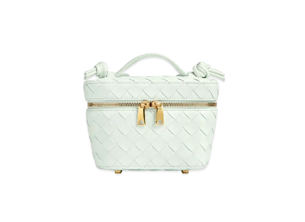 Bottega Veneta Intrecciato Mini Vanity Case "Glacier"