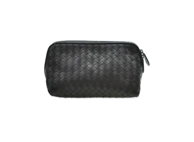 Bottega Veneta Intrecciato Sheepskin Cosmetic Pouch "Dark Brown"