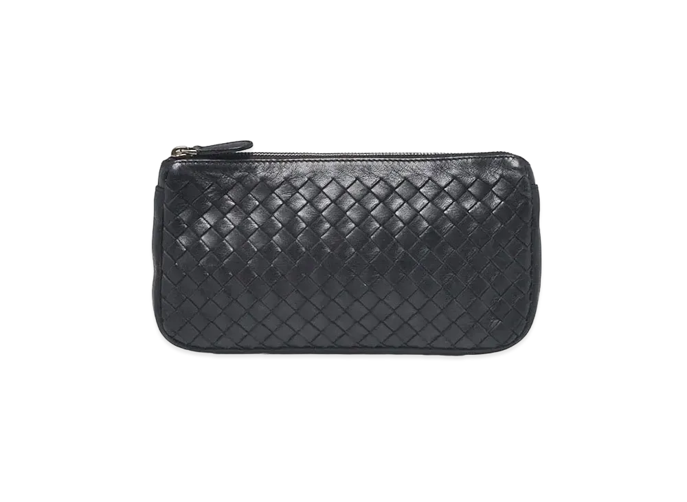 Bottega Veneta Intrecciato Sheepskin Long Wallet "Black"