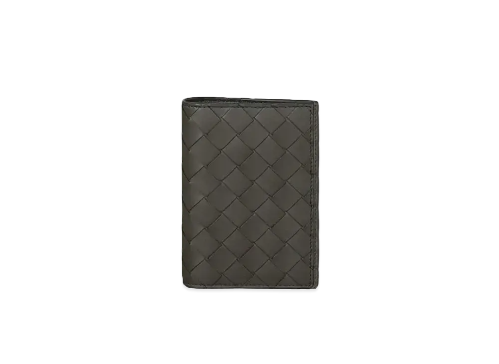 Bottega Veneta Intrecciato Calfskin Passport Case "Light Graphite"