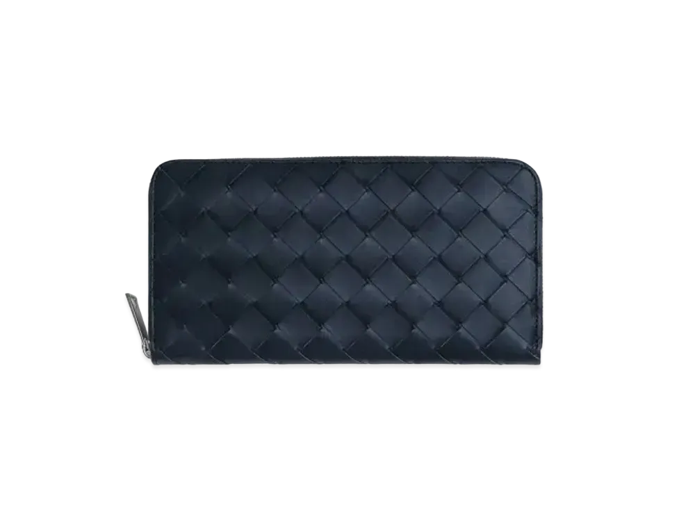 Bottega Veneta Intrecciato Calfskin Zip Around Wallet "Space/Pollen"