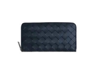 Bottega Veneta Intrecciato Calfskin Zip Around Wallet "Space/Pollen"
