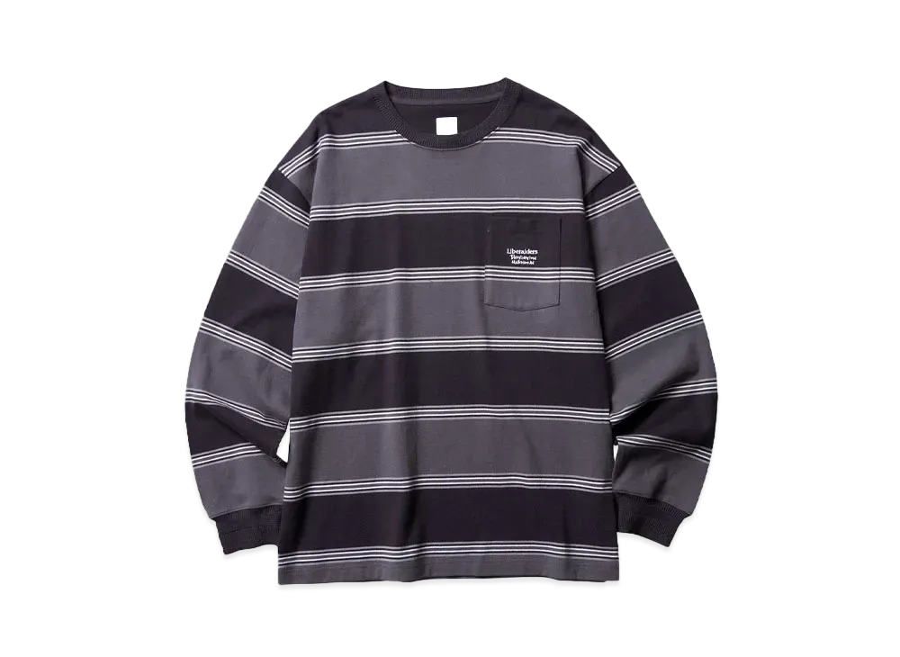 Liberaiders STRIPE L/S TEE "BLACK"
