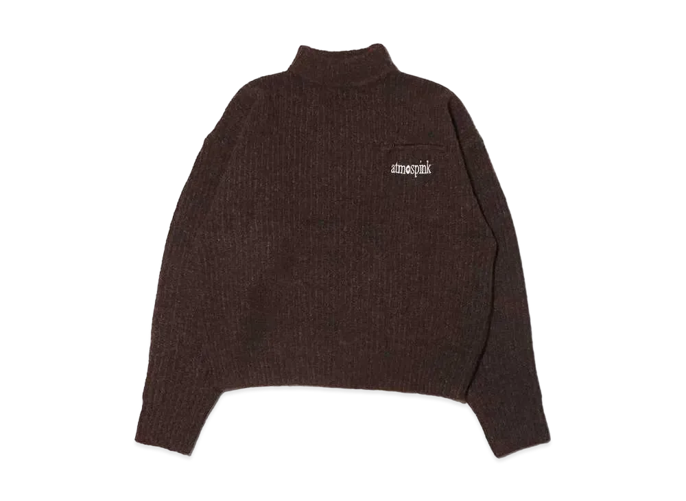 atmos pink High Neck Knit Tops "Brown"