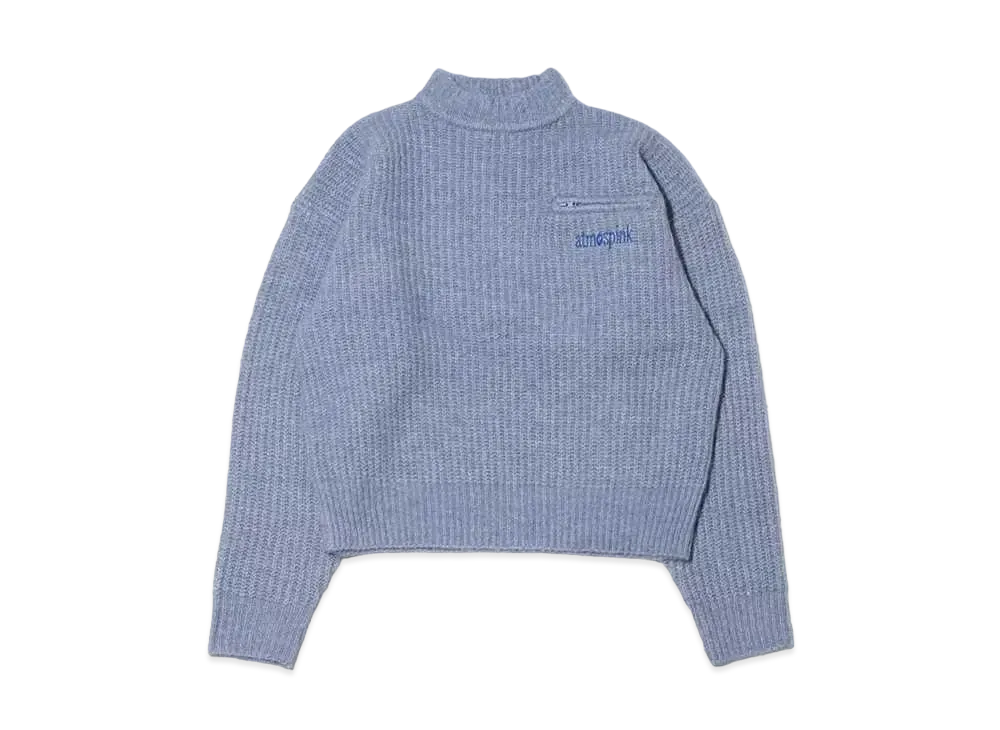 atmos pink High Neck Knit Tops "Sax"