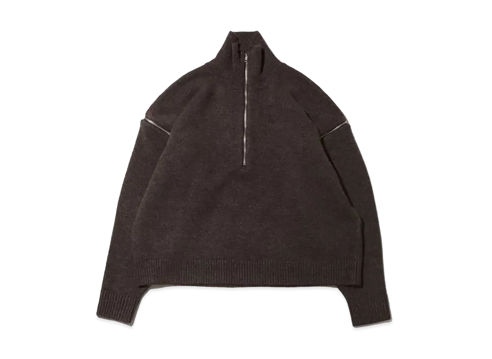 atmos pink Sleeve Zipper Design Knit "Brown"