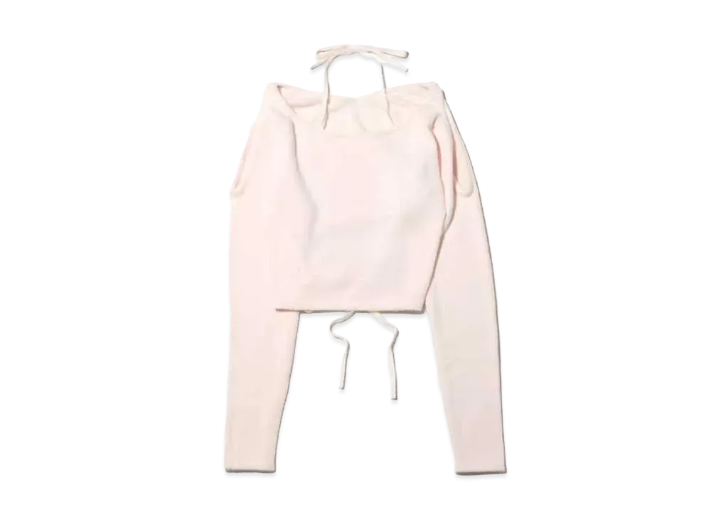 atmos pink Back Lace-Up Feather Knit "Pink"