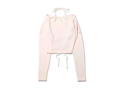 atmos pink Back Lace-Up Feather Knit "Pink"