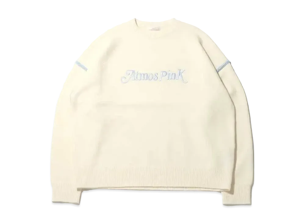 atmos pink Logo Bicolor Knit Top "White"
