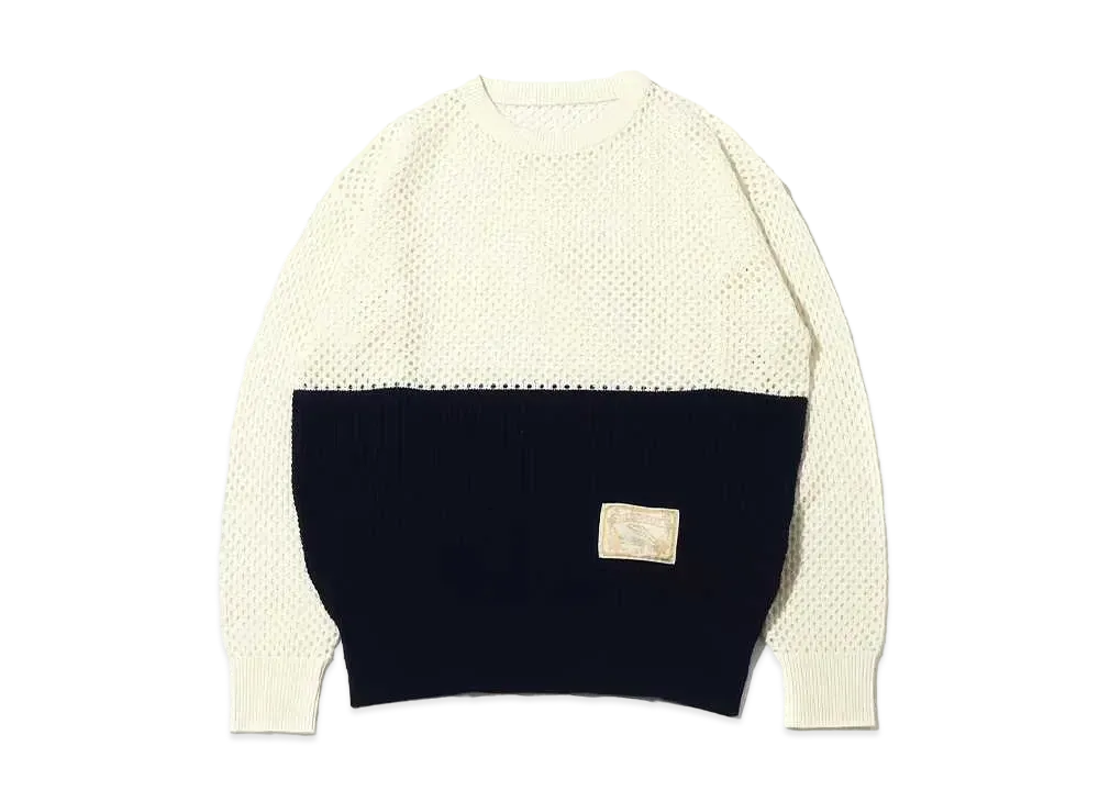atmos pink Bicolor Skin Knit Top "Navy"