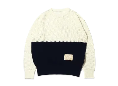 atmos pink Bicolor Skin Knit Top "Navy"