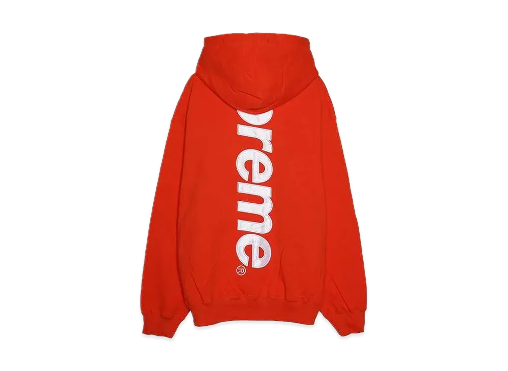 Supreme Satin Applique Hooded Sweatshirt "Orange" (24FW)