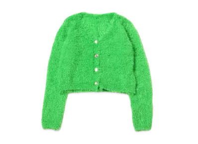 atmos pink Colored Shaggy Knit Cardigan "Green"