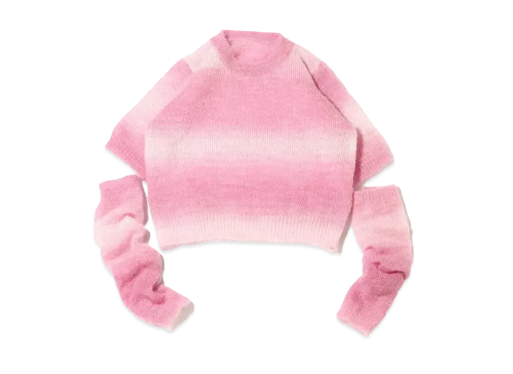 atmos pink Arm Warmer Tsuki Gradient Knit Tops "Pink"