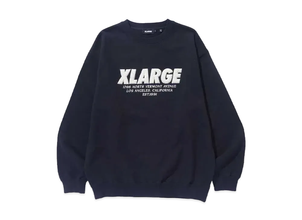 XLARGE CHENILLE LOGO CREWNECK SWEATSHIRT "BLACK"