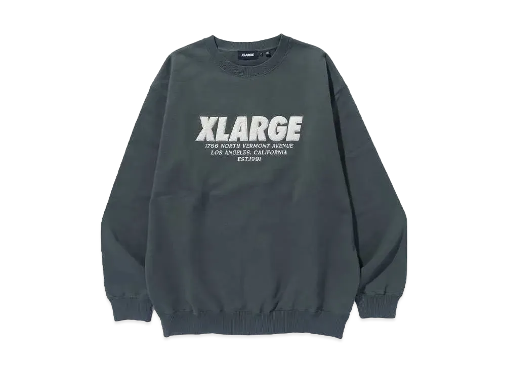 XLARGE CHENILLE LOGO CREWNECK SWEATSHIRT "GREEN"