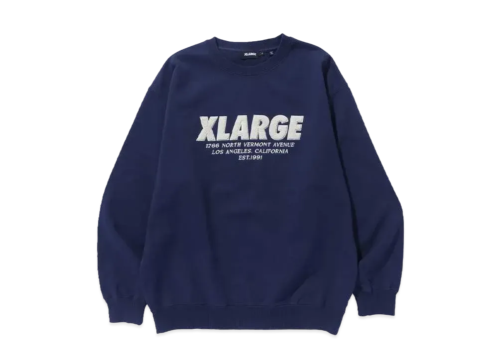 XLARGE CHENILLE LOGO CREWNECK SWEATSHIRT "NAVY"