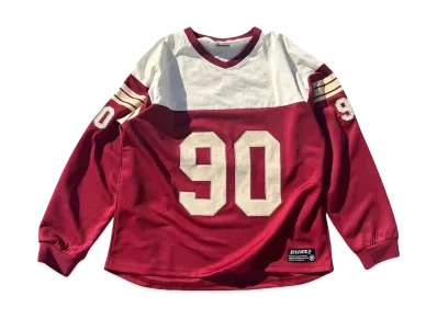 9090 90 Numbering Hockey L/S Shirts "WINE RED"