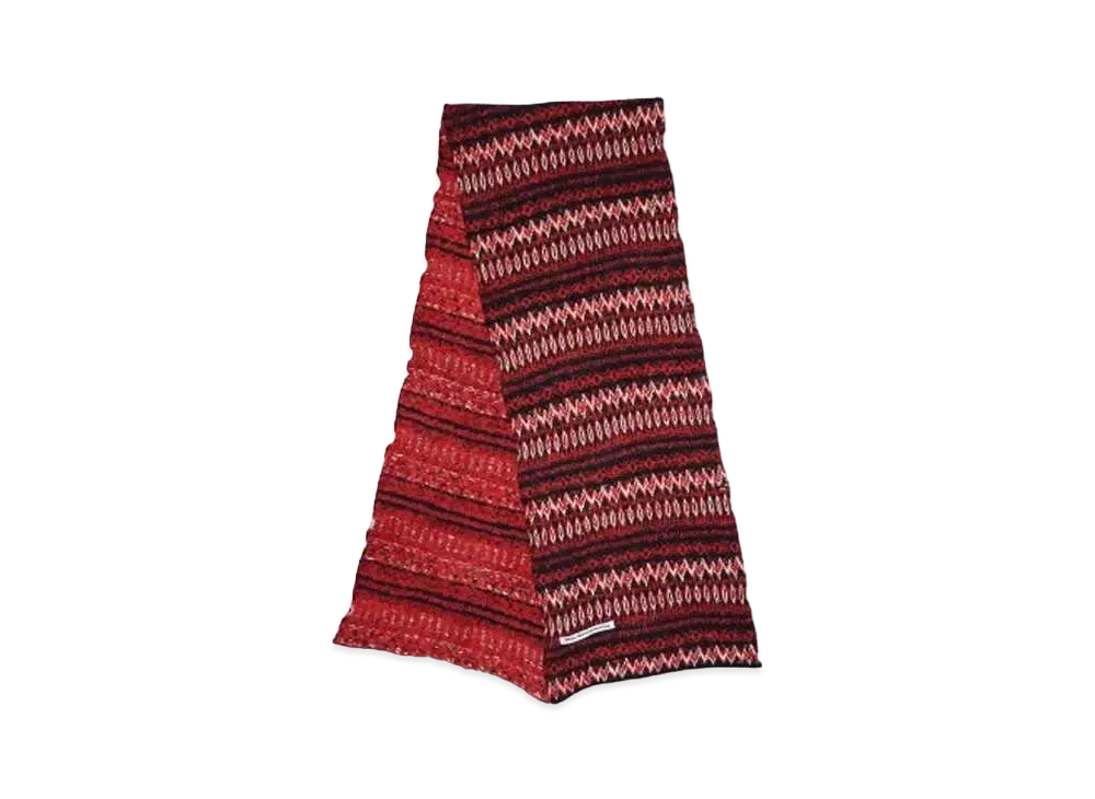 White Mountaineering NORDIC PATTERN SCARF "RED"