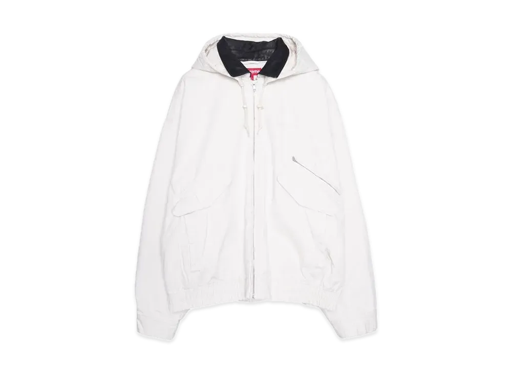Supreme Leather Collar Utility Jacket "Stone"