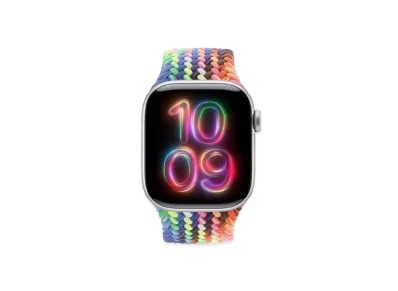 Apple Watch Series 10 GPS + Cellular Model Silver Aluminiumcase Textile Braided Solo Loop "Pride Edition"