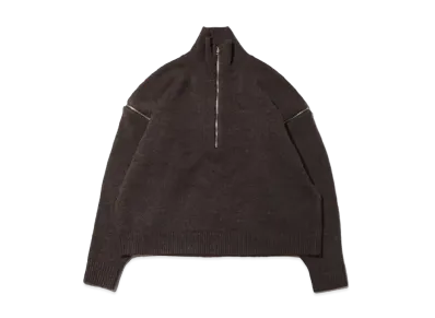 atmos pink Sleeve Zipper Design Knit "Brown"