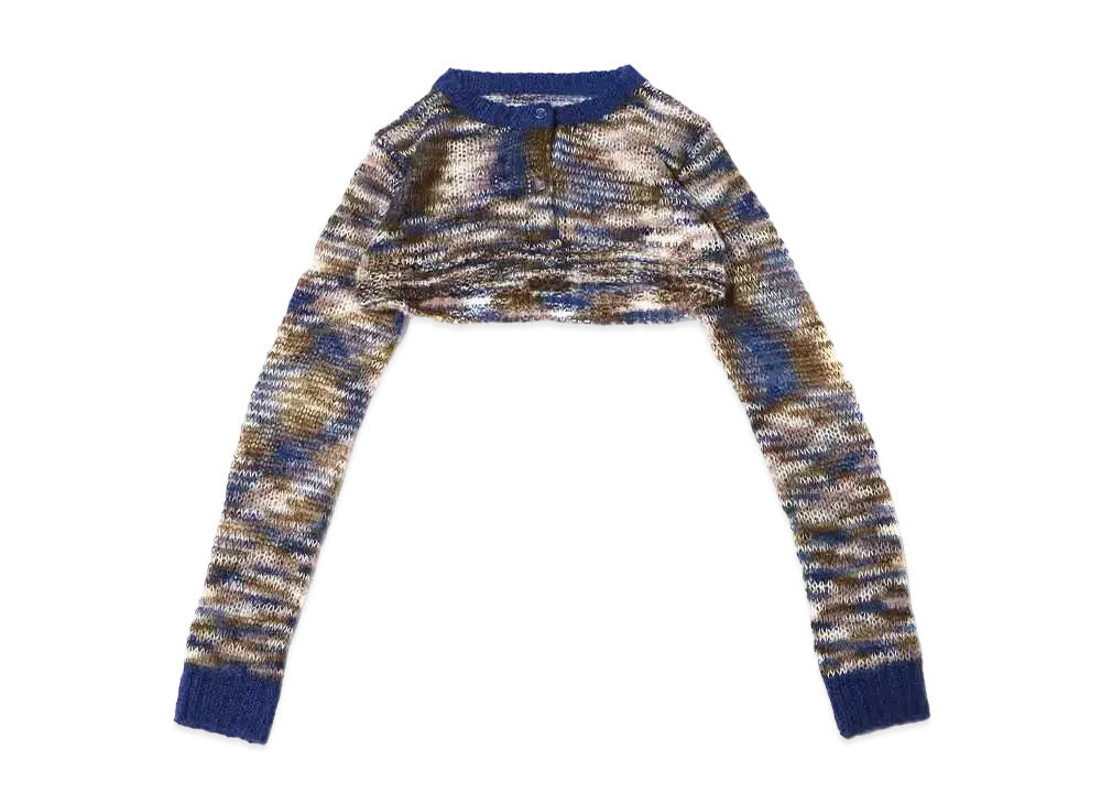 atmos pink Colorful Mohair Touch Short Cardigan "Blue"