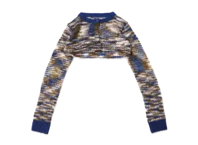 atmos pink Colorful Mohair Touch Short Cardigan "Blue"