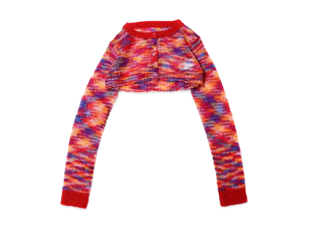 atmos pink Colorful Mohair Touch Short Cardigan "Red"