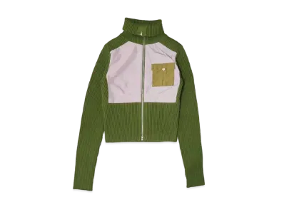 atmos pink Docking Rib Knit Cardigan "Khaki"