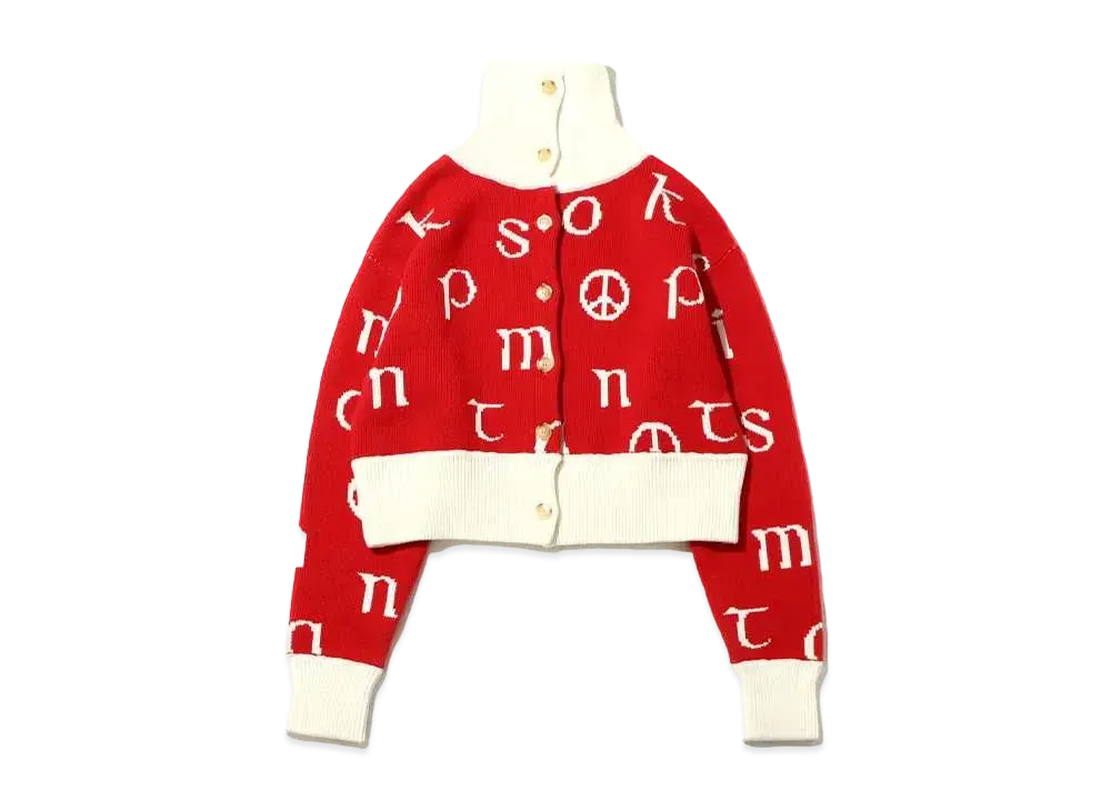 atmos pink Big Neck Sougara Cardigan "Red"