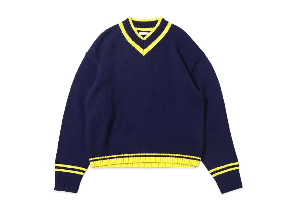 atmos pink Preppy Knit Tops "Navy"