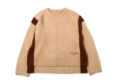 atmos pink x Riehata Bicolor Knit Tops "Beige"