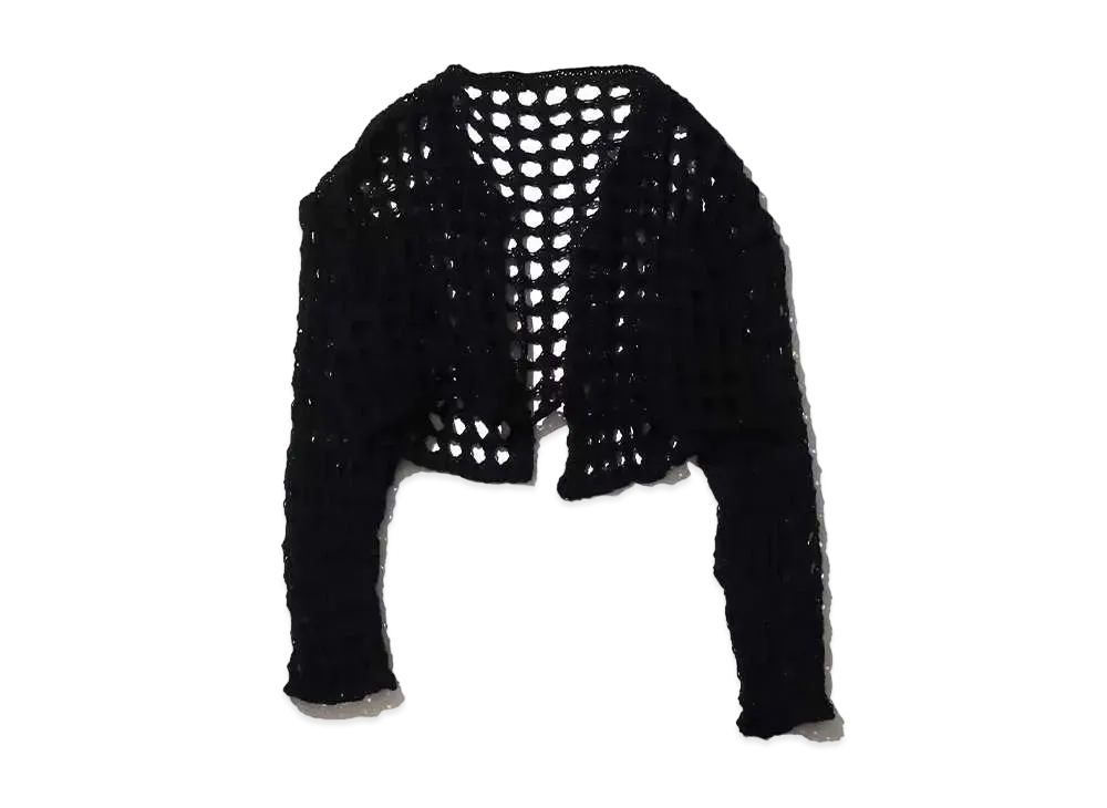 アトモスピンク カギアミニット カーディガン "ブラック"