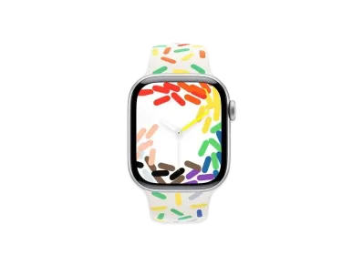 Apple Watch Series 10 GPS Model Silver Aluminiumcase Rubber Sportsband "Pride Edition"