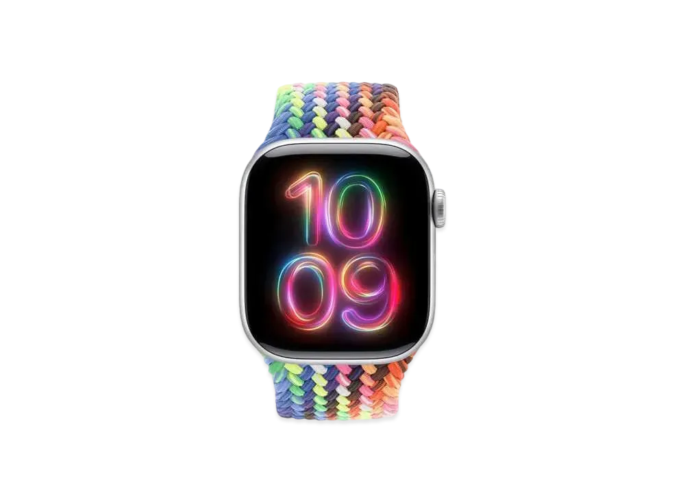 Apple Watch Series 10 GPS Model Silver Aluminiumcase Textile Braided Solo Loop "Pride Edition"