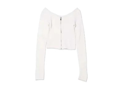 atmos pink Center Zip Knit Tops "White"