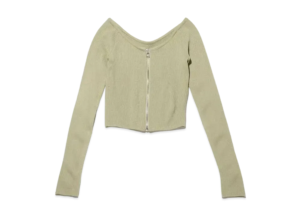atmos pink Center Zip Knit Tops "Green"